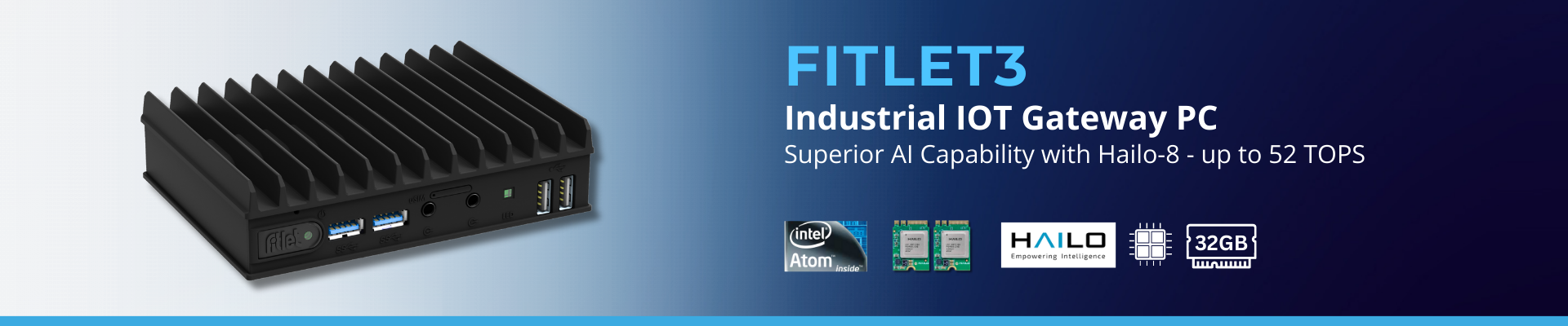 Fitlet3: IoT Gateway/AI Edge Computing PC